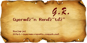 Gyermán Renátó névjegykártya